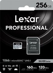 Lexar Pro microSDHC/microSDXC 256GB цена и информация | Карты памяти для фотоаппаратов | 220.lv