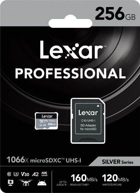 Lexar Pro microSDHC/microSDXC 256GB cena un informācija | Atmiņas kartes fotokamerām | 220.lv