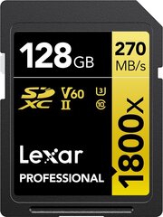 Lexar Pro SDXC 128GB цена и информация | Карты памяти для фотоаппаратов | 220.lv