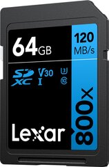 Lexar Professional 800X SDXC UHS-I цена и информация | Карты памяти для телефонов | 220.lv