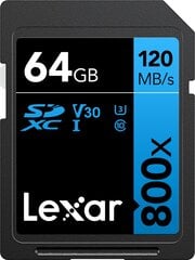 Lexar Professional 800X SDXC UHS-I cena un informācija | Atmiņas kartes mobilajiem telefoniem | 220.lv