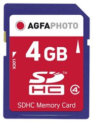AgfaPhoto SDHC card 4GB cena un informācija | Atmiņas kartes fotokamerām | 220.lv