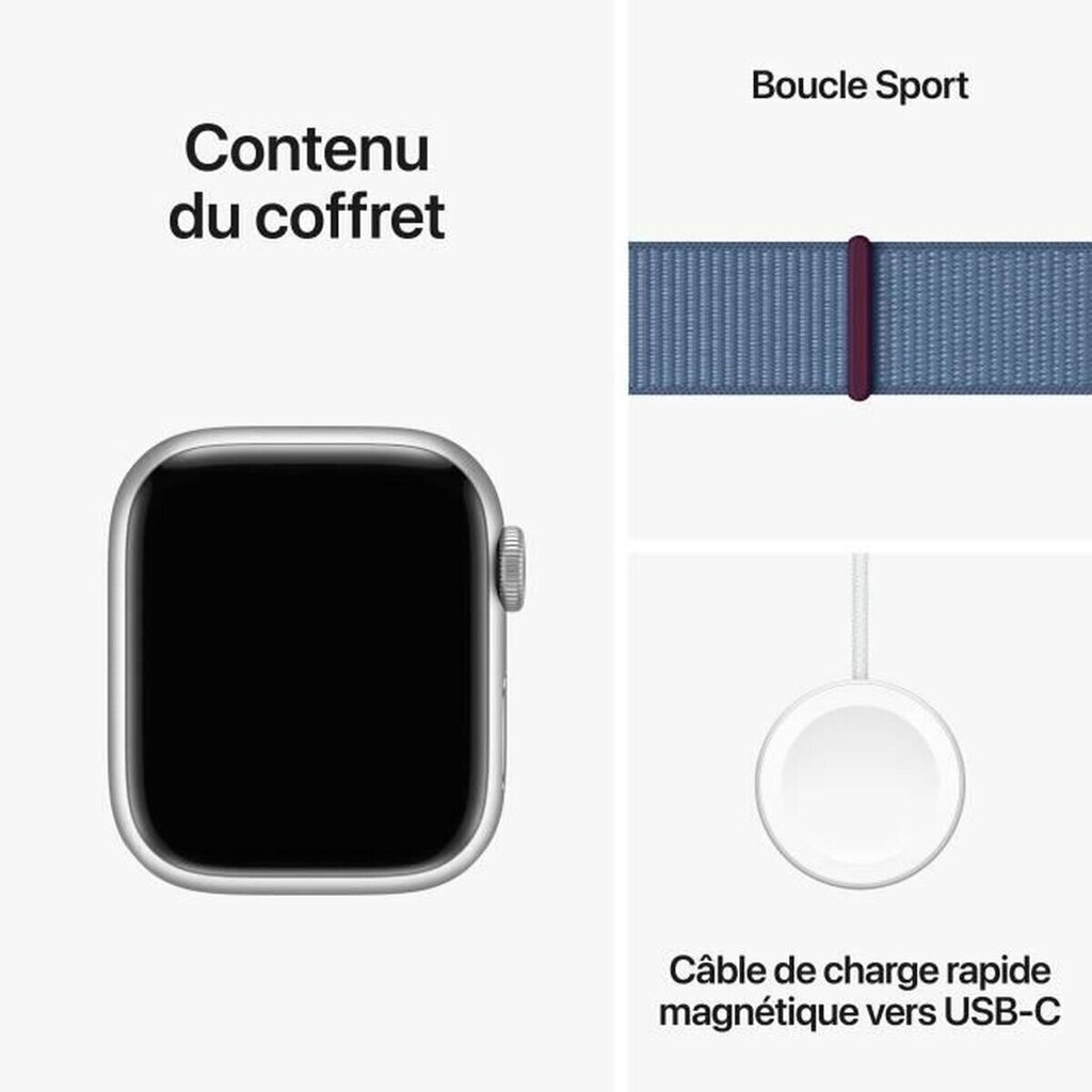 Apple Watch Series 9 41mm Silver Aluminum/Winter Blue Sport Loop cena un informācija | Viedpulksteņi (smartwatch) | 220.lv