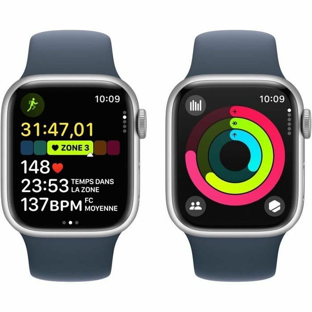 Apple Watch Series 9 41mm Silver Aluminum/Storm Blue Sport Band cena un informācija | Viedpulksteņi (smartwatch) | 220.lv