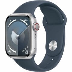 Apple Watch Series 9 41mm Silver Aluminum/Storm Blue Sport Band цена и информация | Смарт-часы (smartwatch) | 220.lv
