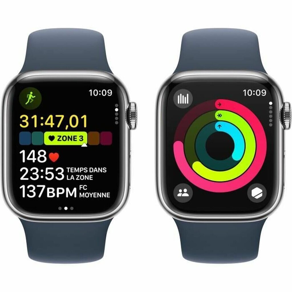 Apple Watch Series 9 41mm Silver Stainless Steel/Storm Blue Sport Band cena un informācija | Viedpulksteņi (smartwatch) | 220.lv