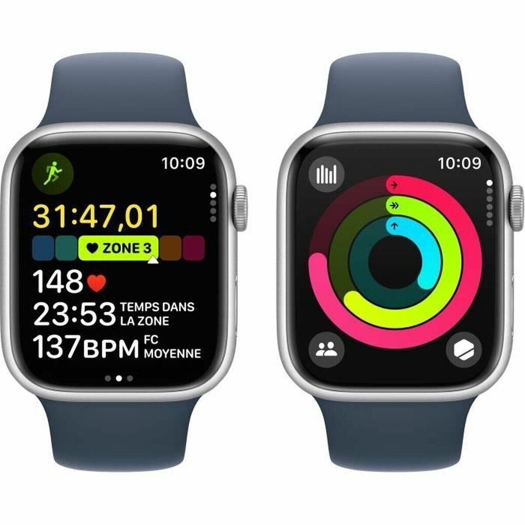 Apple Watch Series 9 45mm Silver Aluminum/Storm Blue Sport Band cena un informācija | Viedpulksteņi (smartwatch) | 220.lv
