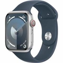 Apple Watch Series 9 45mm Silver Aluminum/Storm Blue Sport Band цена и информация | Смарт-часы (smartwatch) | 220.lv