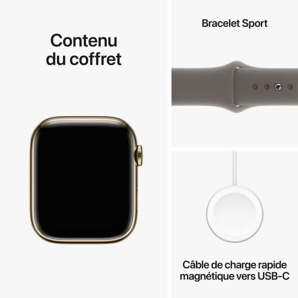 Apple Watch Series 9 45mm Gold Stainless Steel/Clay Sport Band цена и информация | Viedpulksteņi (smartwatch) | 220.lv
