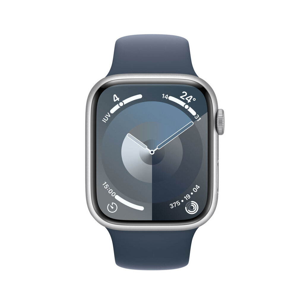 Apple Watch Series 9 45mm Silver Aluminum/Storm Blue Sport Band цена и информация | Viedpulksteņi (smartwatch) | 220.lv