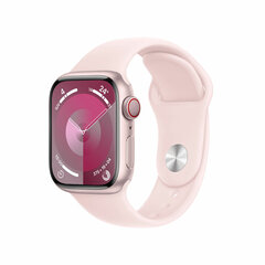 Apple Watch Series 9 GPS 41mm Pink Aluminium Case with Light Pink Sport Band - S/M MR933ET/A цена и информация | Смарт-часы (smartwatch) | 220.lv
