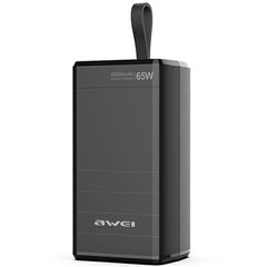 AWEI PowerBank P171K 60000mAh 65W czarny|black USB|2xPD wyświetlacz цена и информация | Зарядные устройства Power bank | 220.lv