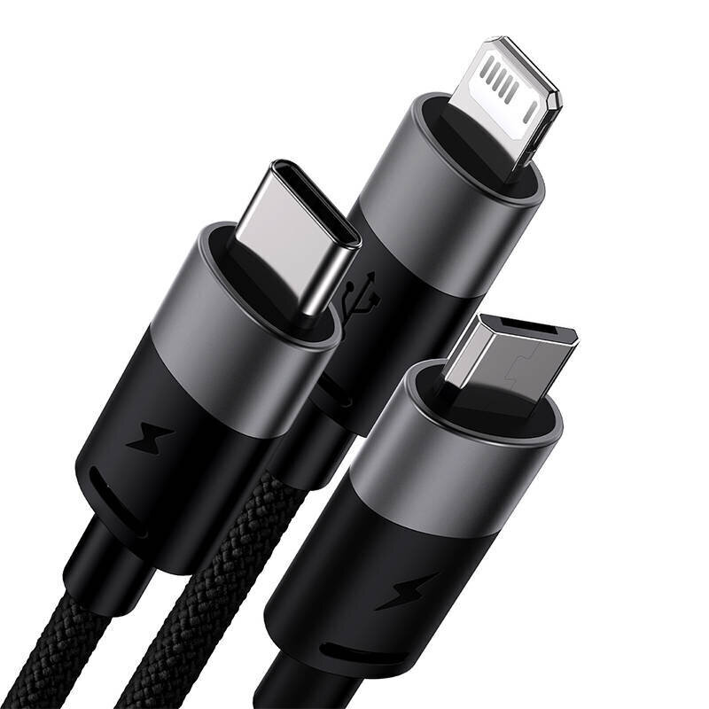 Baseus StarSpeed Series, USB-C + Micro + Lightning 3,5A, 1.2m цена и информация | Savienotājkabeļi | 220.lv