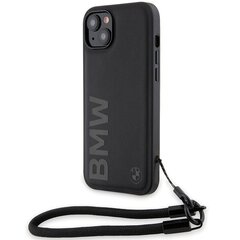 BMW BMHCP15M23RMRLK iPhone 15 Plus | 14 Plus 6.7" czarny|black hardcase Signature Leather Wordmark Cord цена и информация | Чехлы для телефонов | 220.lv