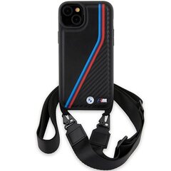 BMW BMHCP15S23PSVTK iPhone 15 | 14 | 13 czarny|black hardcase M Edition Carbon Tricolor Lines & Strap цена и информация | Чехлы для телефонов | 220.lv