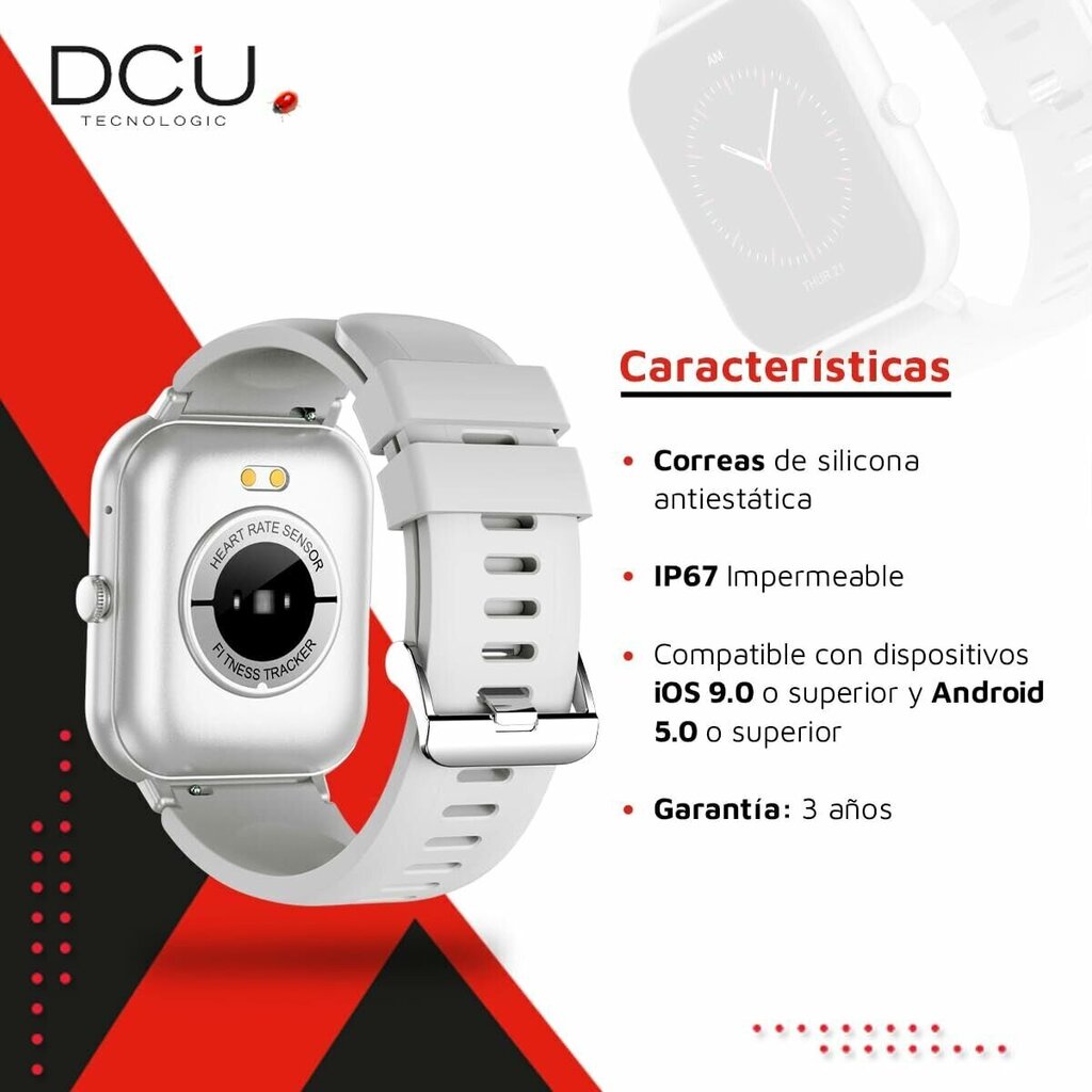 DCU Curved Glass Pro Silver cena un informācija | Viedpulksteņi (smartwatch) | 220.lv