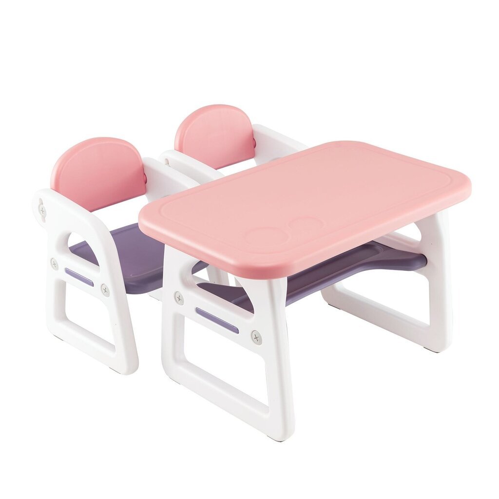 Bērnu galds un 2 krēslu komplekts Costway, rozā cena un informācija | Bērnu krēsliņi un bērnu galdiņi | 220.lv