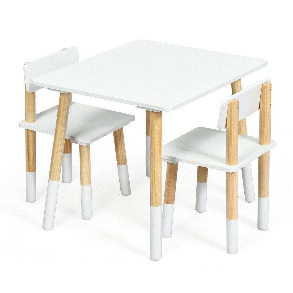 Bērnu galds un 2 krēslu komplekts Costway, balts cena un informācija | Bērnu krēsliņi un bērnu galdiņi | 220.lv