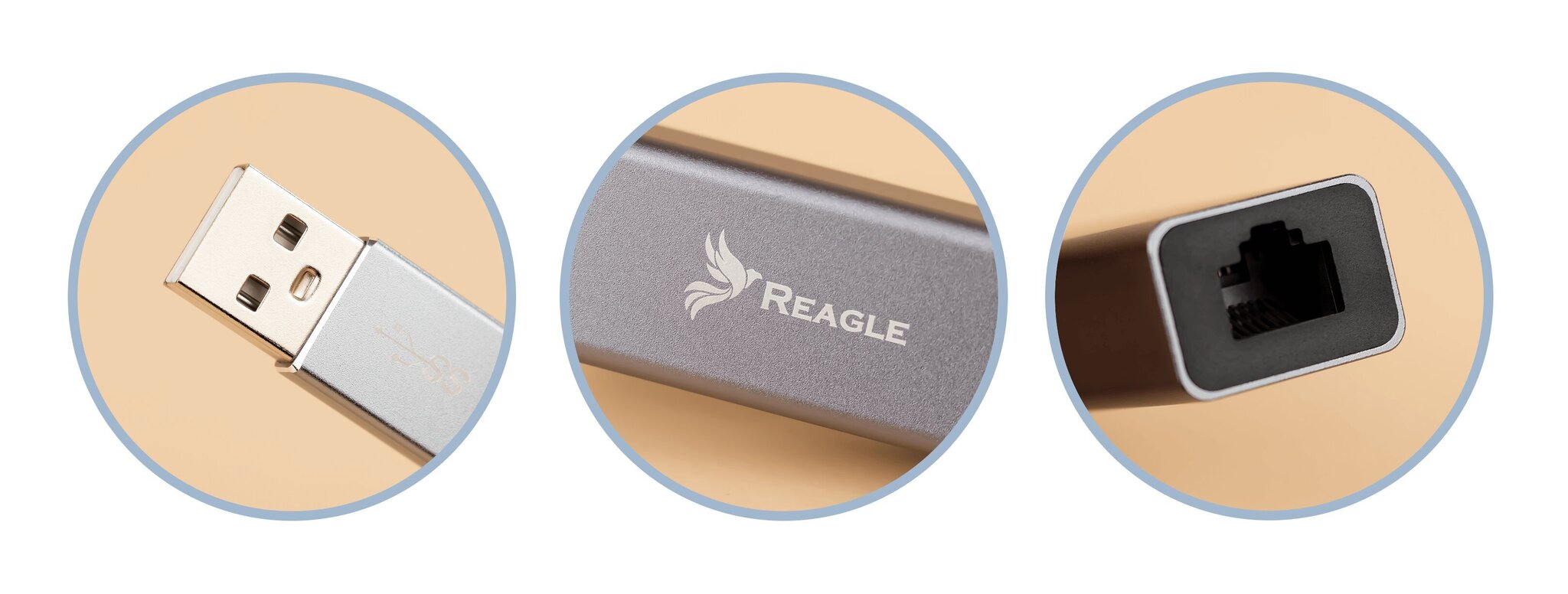 Reagle tīkla karte USB A 3.1 GIGABIT LAN 1000Mb RJ45 cena un informācija | Adapteri un USB centrmezgli | 220.lv