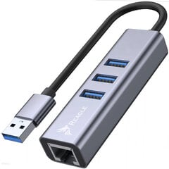 Reagle Tīkla adapteris Hub USB-A 3.1 GIGABIT LAN RJ45 1GB cena un informācija | Adapteri un USB centrmezgli | 220.lv