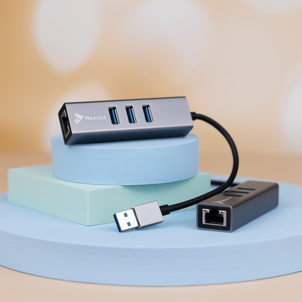Reagle Tīkla adapteris Hub USB-A 3.1 GIGABIT LAN RJ45 1GB цена и информация | Adapteri un USB centrmezgli | 220.lv