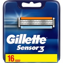 Skuvekļa galviņas vīriešiem Gillette" Sensor 3, 16 gab. cena un informācija | Skūšanās piederumi, kosmētika | 220.lv