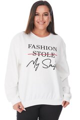 Базовый белый свитер с надписями R106-BA-44 цена и информация | Женские толстовки | 220.lv
