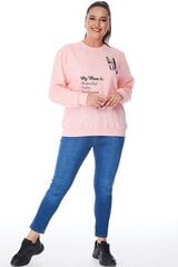Светло-розовая блузка из хлопка с надписями R110-BA-46 цена и информация | Женские толстовки | 220.lv