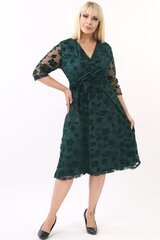 Темно-зеленое платье F4002-ZA-44/46 цена и информация | Платья | 220.lv