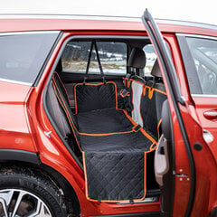 Suņu automašīnas sēdekļa pārvalks, oranžas krāsas toņos 35 cm x 134 cm cena un informācija | Ceļojumu piederumi | 220.lv