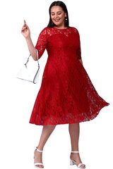 Красное платье с кружевом T1053-RA-44 цена и информация | Платья | 220.lv