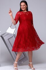Красное платье с кружевом T1053-RA-44 цена и информация | Платья | 220.lv