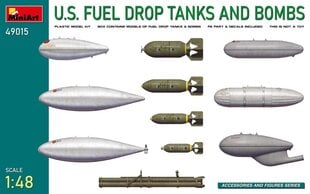 Līmējošais modelis MiniArt 49015 U.S. Fuel Drop Tanks and Bombs 1/48 цена и информация | Склеиваемые модели | 220.lv