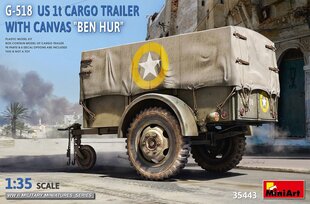 Līmējošais modelis MiniArt 35443 G-518 US 1t Cargo Trailer "Ben Hur" with Canvas 1/35 cena un informācija | Līmējamie modeļi | 220.lv