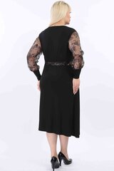 Расклешенное черное платье F2375-44/46 цена и информация | Платья | 220.lv