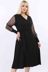 Расклешенное черное платье F4022-44/46 цена и информация | Платья | 220.lv