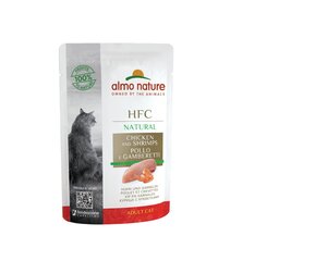 Almo Nature HFC Natural, papildbarība kaķiem, vista ar garnelēm, 24x55g cena un informācija | Almo Nature Zoo preces | 220.lv