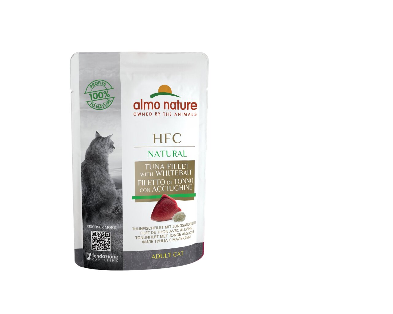 Almo Nature HFC Natural, papildbarība kaķiem, tuncis un mailītes, 24x55g цена и информация | Konservi kaķiem | 220.lv