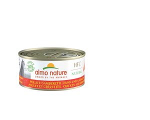 Almo Nature HFC Natural, papildbarība kaķiem, vista un garneles, 24x150g cena un informācija | Konservi kaķiem | 220.lv