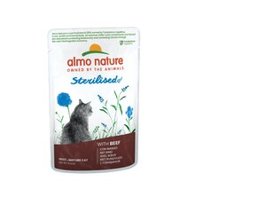 Almo Nature Holistic Functional Sterilised, pilnvērtīga barība sterilizētiem kaķiem, ar liellopu, 12 x 70g. цена и информация | Консервы для котов | 220.lv