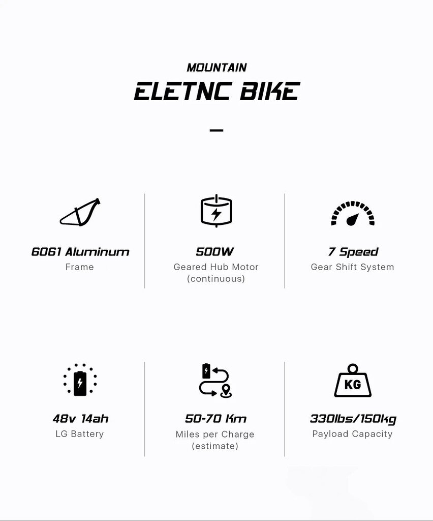 Elektriskais velosipēds CYSUM M520, 29", melns cena un informācija | Elektrovelosipēdi | 220.lv