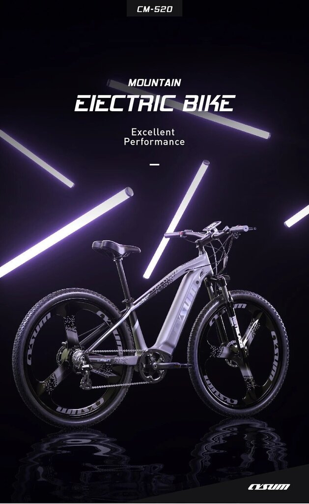 Elektriskais velosipēds CYSUM M520, 29", zaļš cena un informācija | Elektrovelosipēdi | 220.lv