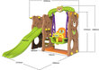 Dārza slidkalniņš 3in1 šūpoles, basketbols bērniem, lācītis cena un informācija | Slidkalniņi, kāpšanas konstruktori | 220.lv