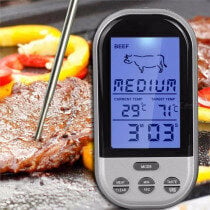 Bezvadu pārtikas termometrs TP-808, sudraba krāsā cena un informācija | Grila, barbekjū piederumi un aksesuāri | 220.lv