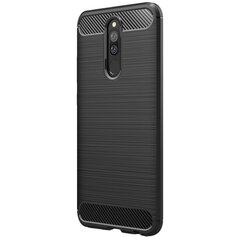 „Carbon“ твердый силиконовый чехол (TPU) - черный (Redmi 8 / 8A) цена и информация | Чехлы для телефонов | 220.lv