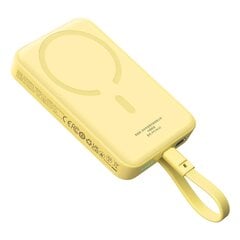 Baseus Magnetic Mini MagSafe 10000mAh 30W powerbank with built-in Lightning cable - yellow + Baseus Simple Series USB-C - USB-C 60W 0.3m cable цена и информация | Зарядные устройства Power bank | 220.lv