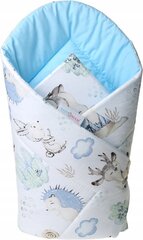 Двусторонний детский конверт - плед Babymam, 80x80 cm, white/blue цена и информация | Детские подушки, конверты, спальники | 220.lv