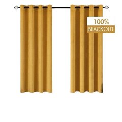 Плотные шторы MIULEE, 2шт, 175 x 140 см, желтые цена и информация | Шторы, занавески | 220.lv