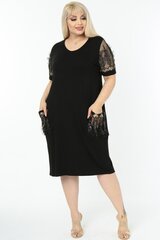Черное платье с декоративными карманами. V516-44 цена и информация | Платья | 220.lv