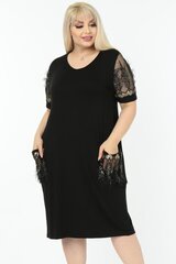 Черное платье с декоративными карманами. V516-44 цена и информация | Платья | 220.lv